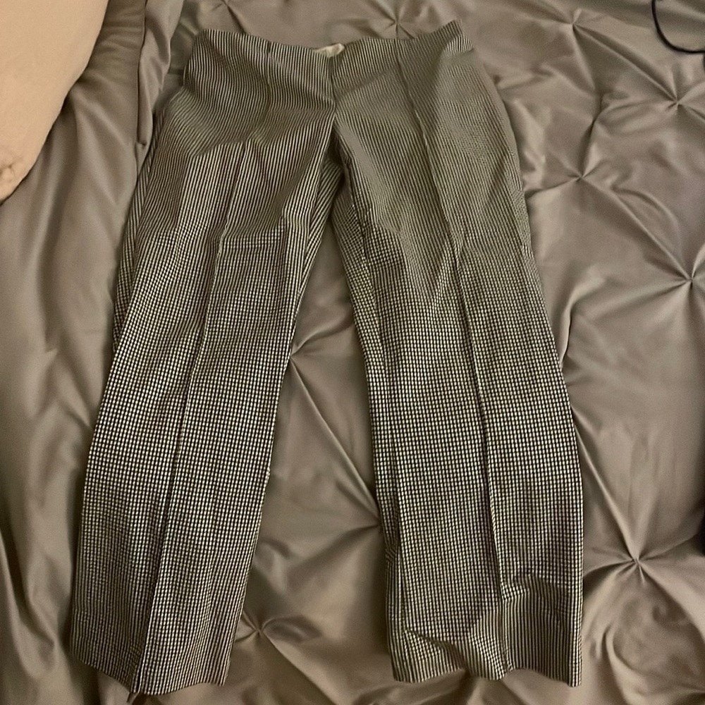 black and white pants